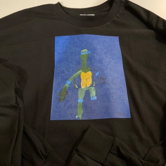Art On Fabric Ninja Turtles Long Sleeve Crewneck - Picture 3 of 5